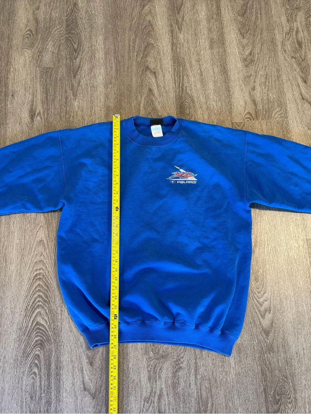 Vintage Polaris XL Snowmobile Graphic Sweatshirt Mens Size Large Blue 1990s
